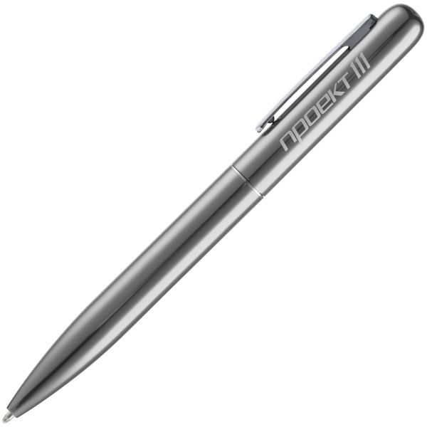 Ручка шариковая Scribo, серо-стальная