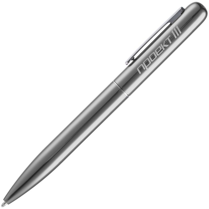 Ручка шариковая Scribo, серо-стальная